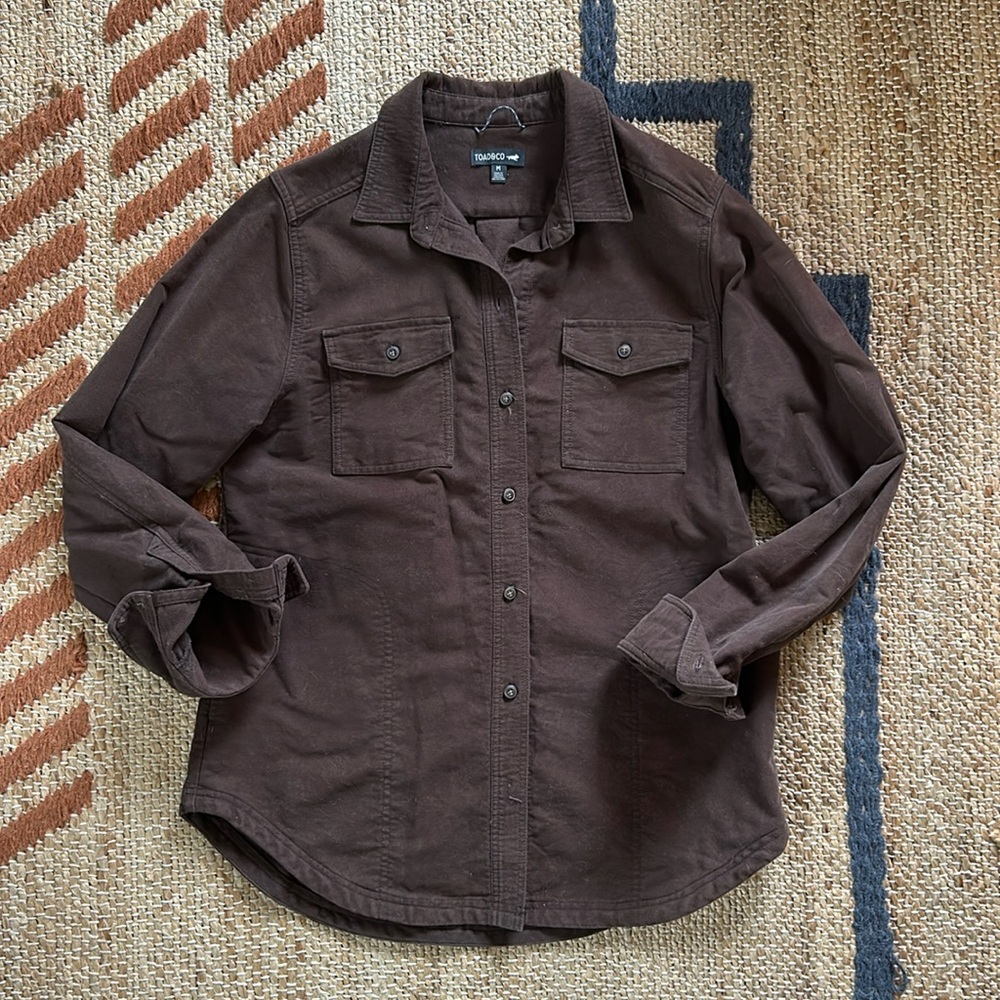 Toad and Co organic moleskin shirt jacket
